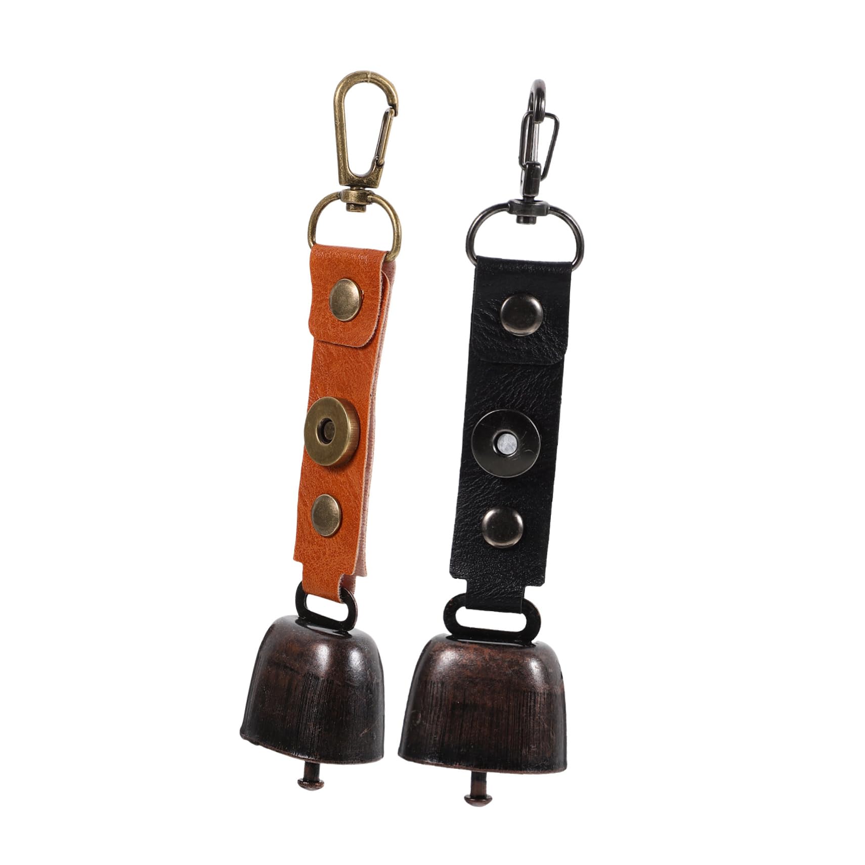 POPETPOP 2pcs Bear Bell for Hiking and Camping Loud Emergency Bells for Pets Cattle and DIY Crafts Durable Crisp Sound Sturdy Design