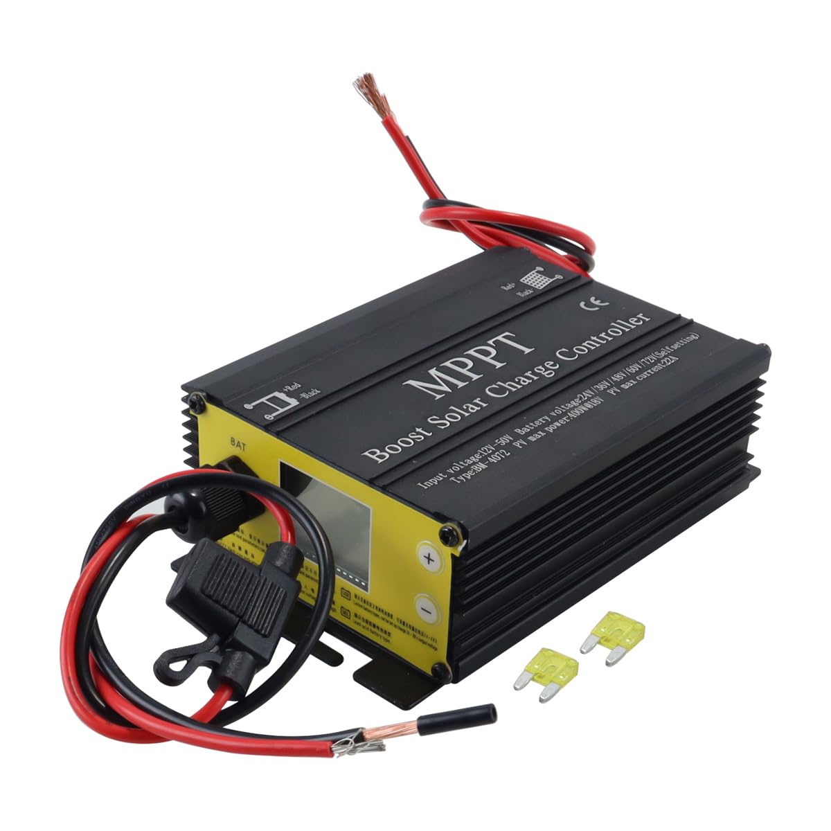 Ubric MPPT Régulateur de charge solaire boost avec affichage numérique, protection contre les surcharges et les courts-circuits, pour véhicules électriques (400 W)