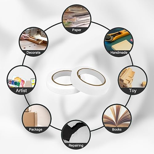 Miniatura 3 de 6 rollos de cinta adhesiva de línea fina de 116, 18, 15, 25, 12, 34 pulgadas x 55 yardas, cinta adhesiva adhesiva para bricolaje auto pintura