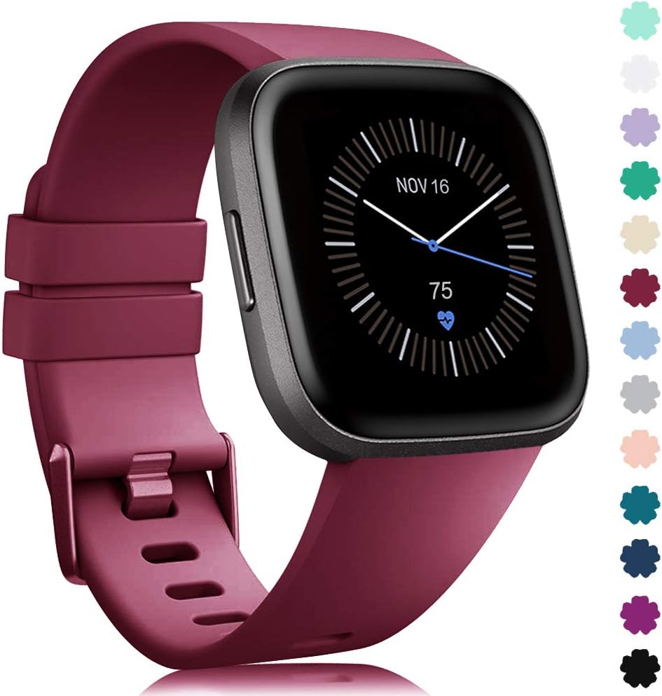 Bands Compatible with Fitbit Versa/Versa 2/Versa Lite Strap Versa Accessories Women Men Soft Silicone Replacement Sport Fitness Wristband