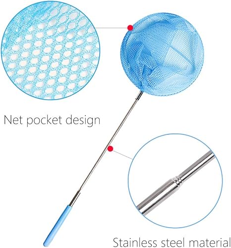 Miniatura 4 de Skrtuan Redes telescópicas de pesca de mariposa para niños, ideales para atrapar insectos, herramientas perfectas para exteriores para atrapar