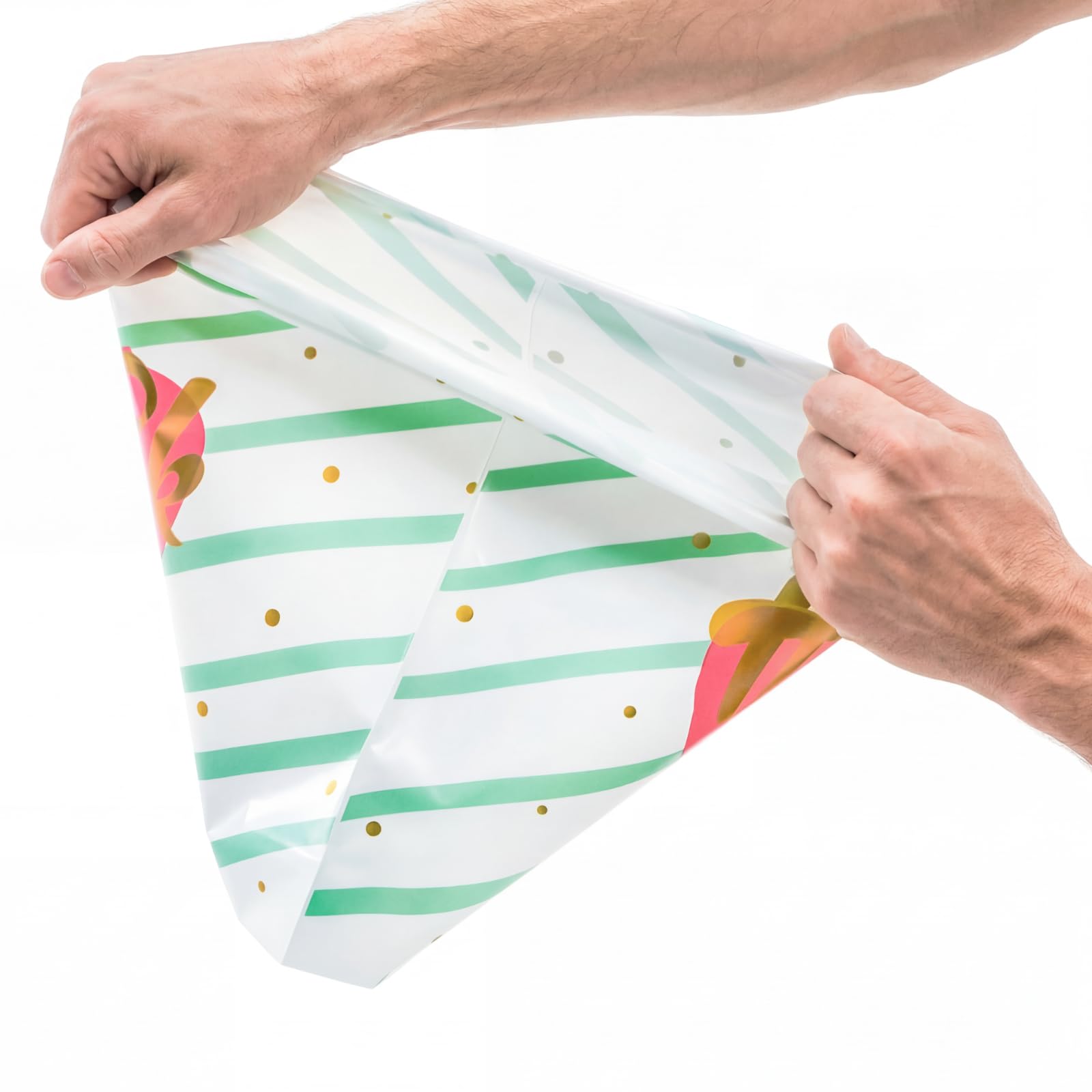 Elsjoy Plastikowe torby na zakupy, 14 x 12 grubych toreb na towary, wielokrotnego użytku torby butikowe z uchwytem pętelkowym, serce i paski, torebki na prezenty detaliczne na imprezy, biznes