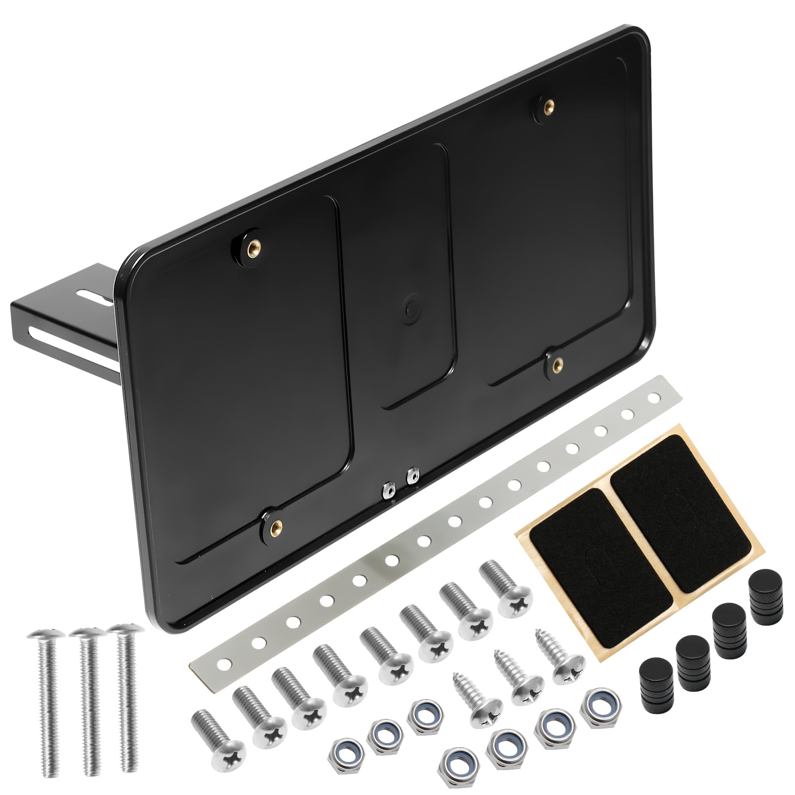 Photo 1 of XIAOYOUZZZ Universal US Flip-Up Front License Plate Frame, License Bracket Holder for Display and Protection, Non Motorized