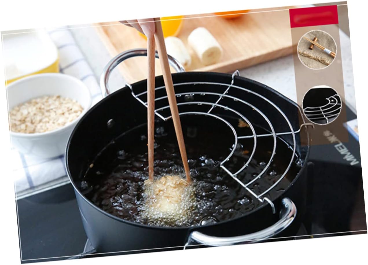 Frying Pot with Filter Rack, Stainless Steel Iron, Gas Electric Stove