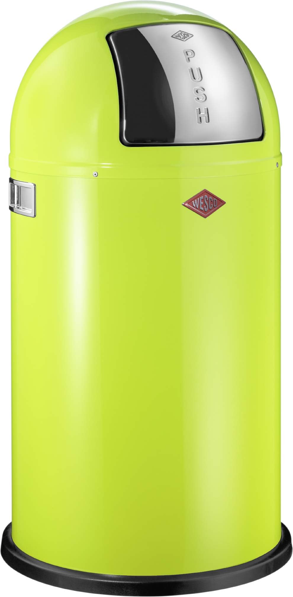 WESCO 175831-20 Push Bin & Metal Liner, 13.2 gal (50 L), Lime Green