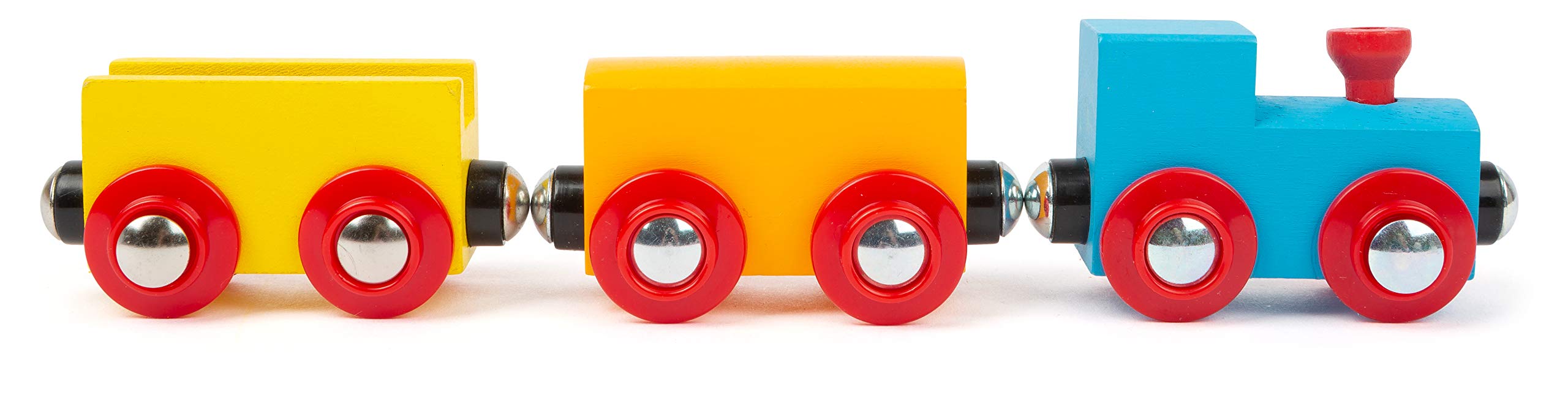 Small Foot 11491 Ferrovia di Legno Grande Viaggio, Legno, Set Ferroviario da Costruire, 40 Pezzi