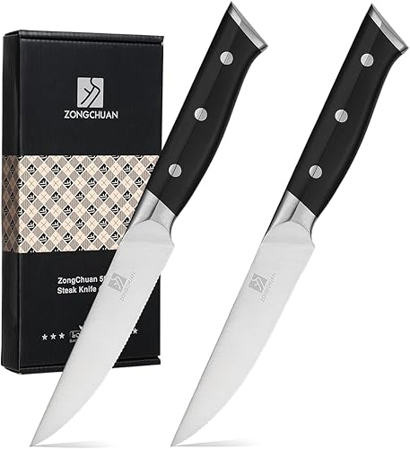 Miniatura 13 de Juego de 5 cuchillos de chef de Damasco: juego de cuchillos de cocina profesionales de acero inoxidable de alto carbono, ultra afilados, con mango