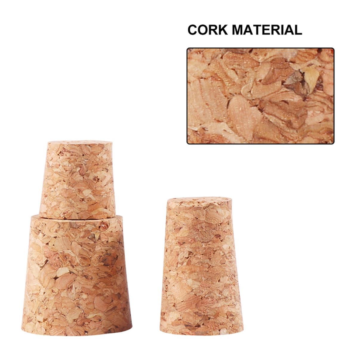 FOMIYES Bouchons en Liège Alimentaire 50 Pièces – Lot Multi-tailles – Bouchons Hermétiques pour Bouteilles en Verre, Vin, Bière, Vinaigre – Accessoires la Cuisine et Bar