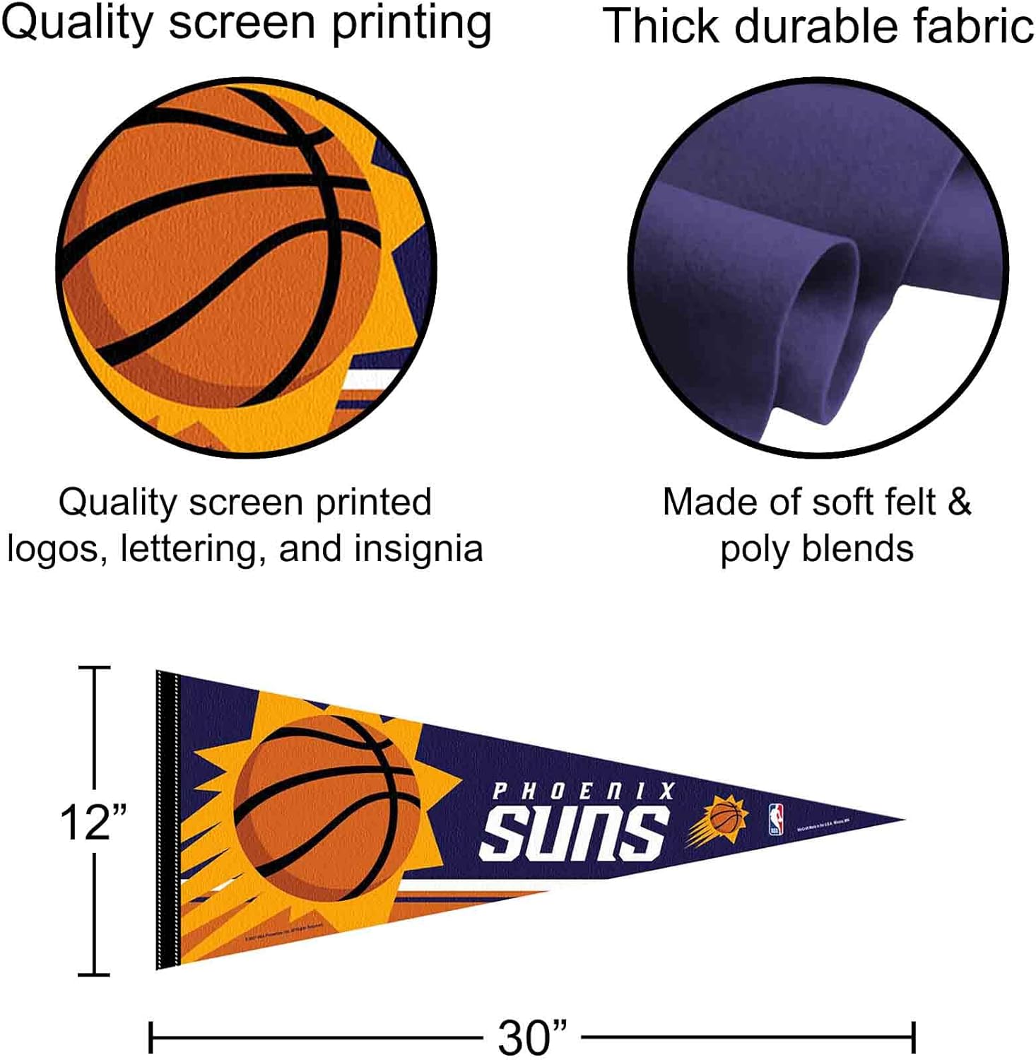 Phoenix Suns Pennant Full Size 12 in X 30 in - Image 2