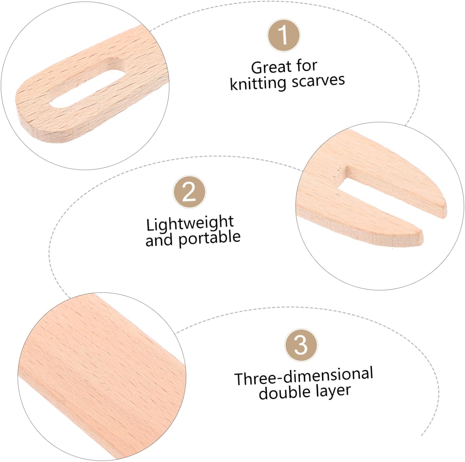 MINAOLULUS 1set Wooden Weaving Tools Tapestry Making Stick and Weaving Comb for Knitting Projects Smooth Crafting Equipment for Sweaters Scarves and Hats