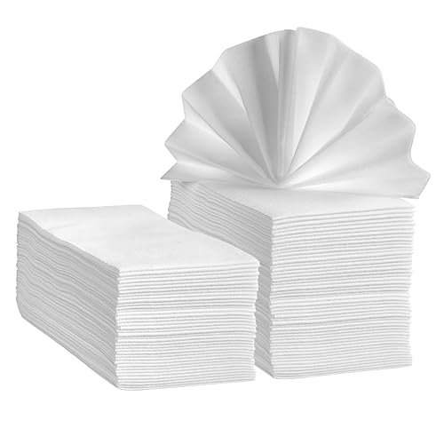 SETUP [100 Count] Linen-Feel Guest Towels - Disposable Cloth Dinner