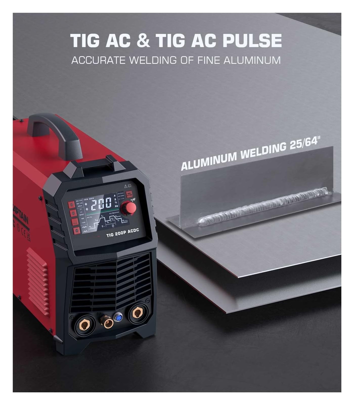 Spawarka TIG Przenośna Synergy AC/DC HF TIG Pluse Spawarka MMA Spot MultiProcess Dla Domu DIY Precyzyjny Stabilny