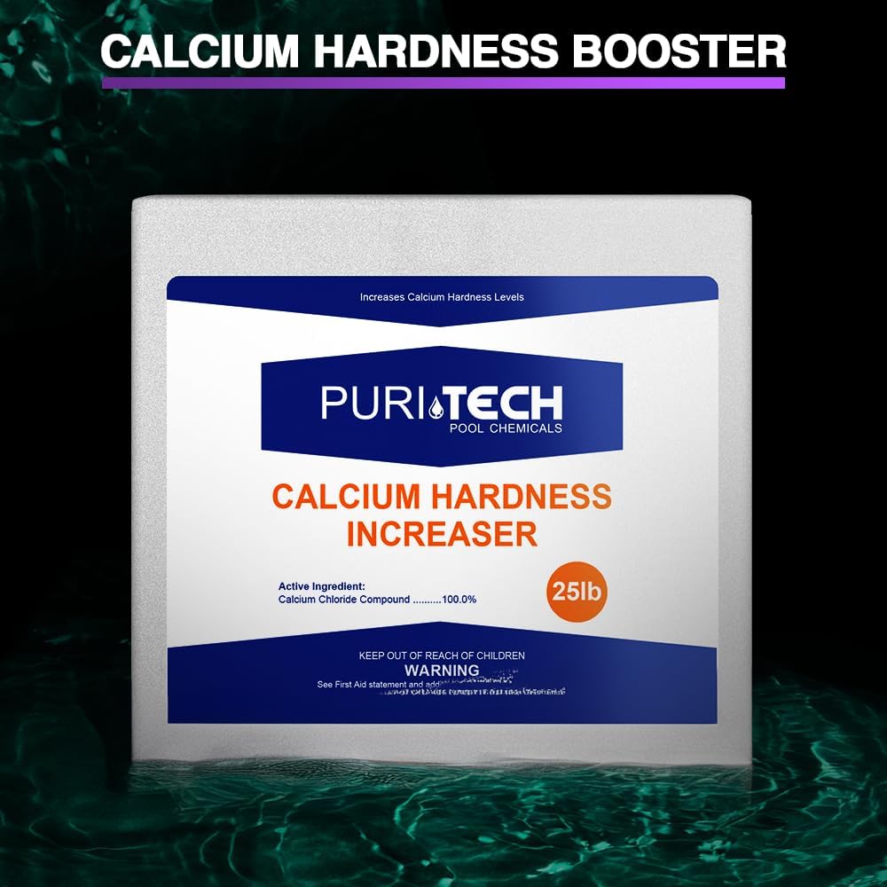 Puri Tech Chemicals Calcium Hardness Increaser 25lbs - Pool Chemicals - Calcium Increaser for Swimming Pools and Spas
