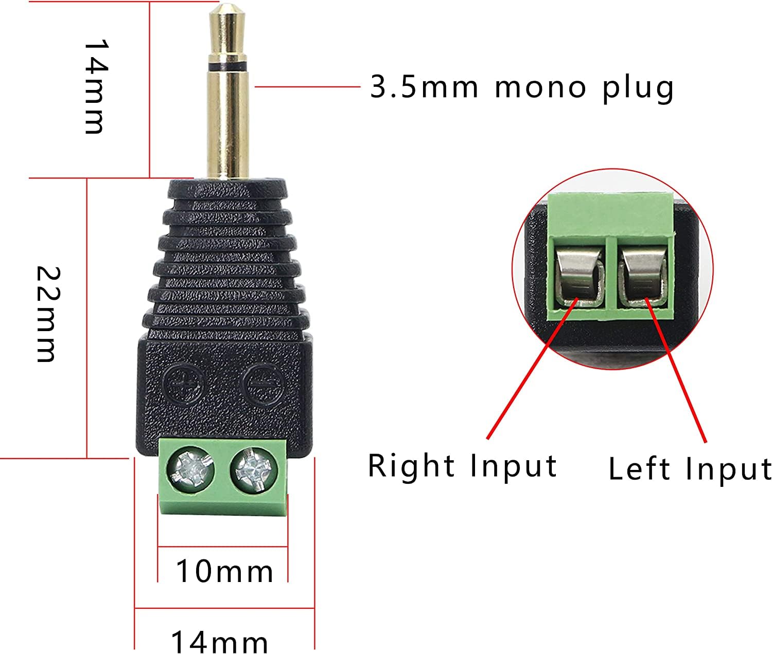 Spina Audio Saldatura Connettore Jack Audio 3,5 Mm Mono A Saldare - Per Cuffie, Adattatore Nero - CableStop Ricambio Cavo Audio