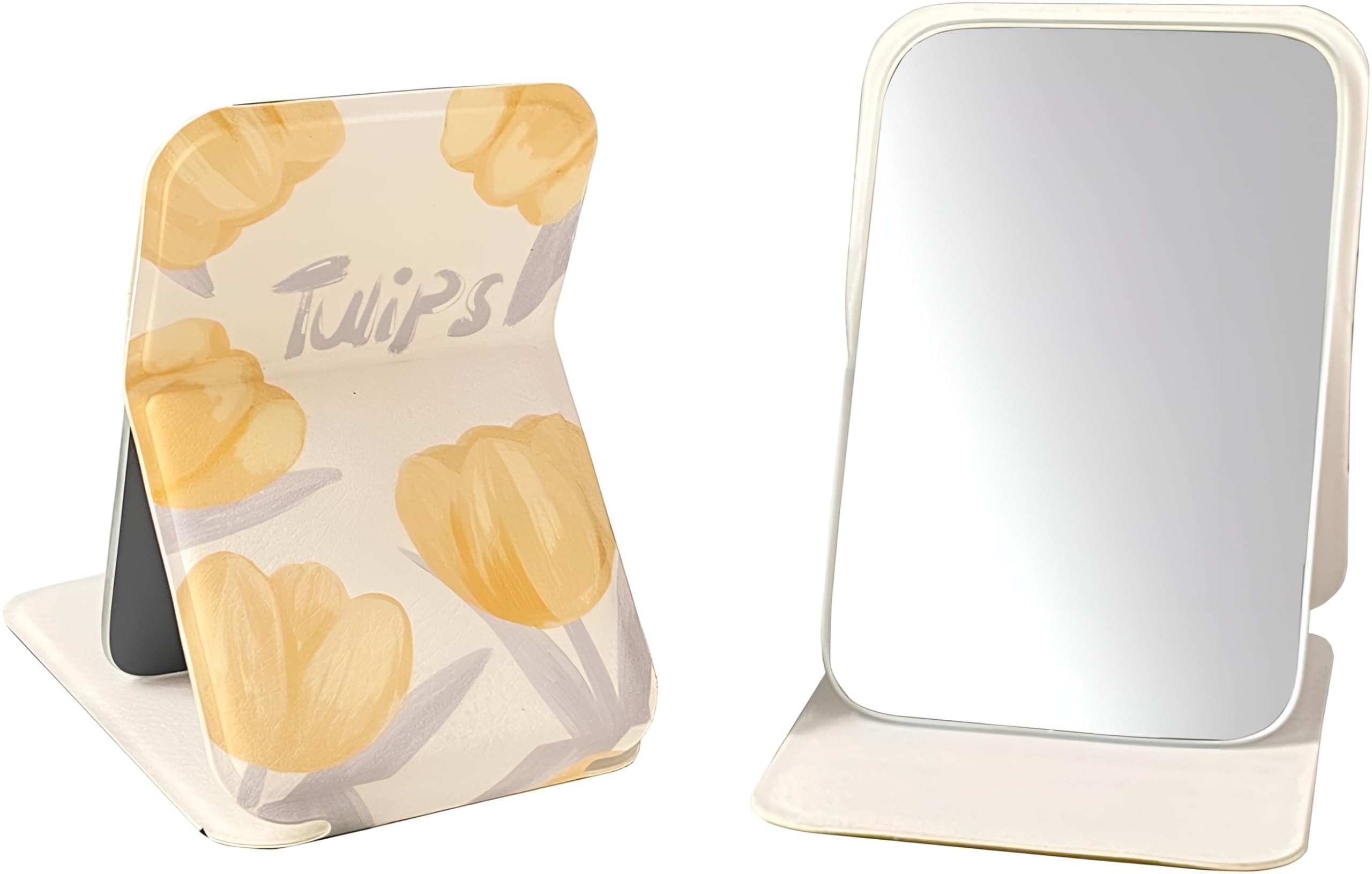 Pocket Makeup Mirror for Purse, Tulip Design Foldable Mirror with PU Leather Cover, HD Travel Vanity Mirror, Adjustable Stand, Lightweight Cosmetic Mirror for Women & Girls-image-45
