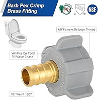 Vista 2 de EFIELD 1/2 Pulgada Pex X 7/8 Pulgada Tuerca de Esférico de Inodoro Adaptador Recto Giratoria, Conexión de Plomería de Latón, (PEX1807307)