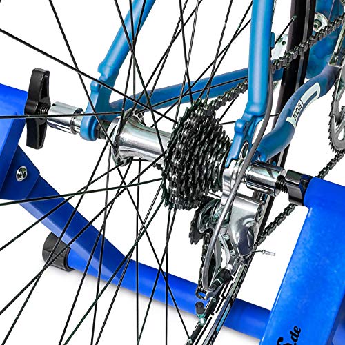 Simulateur de vélo pliable home trainer avec rouleau réglable et résistance mécanique - 5