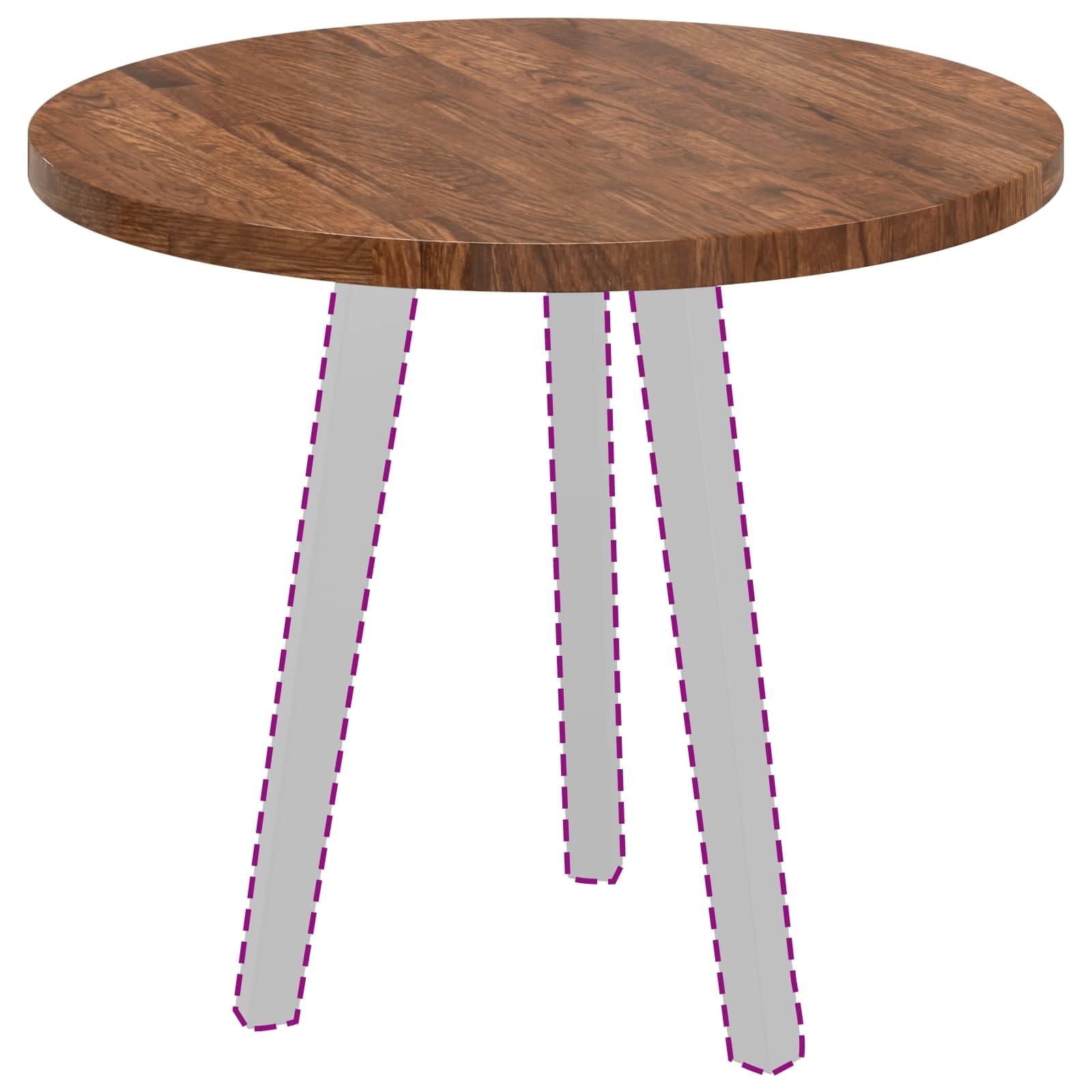 Hothingwell Runder Tisch aus massiver Eiche, hellbraun, Ø 60 cm, wendbares Design für Küche, Wohnzimmer oder Esszimmer, saubere und robuste Platte, pflegeleicht mit einem feuchten Tuch