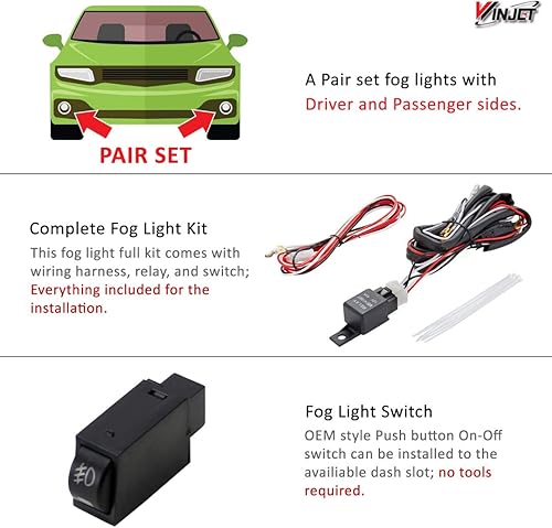 Miniatura 4 de Para 2015-2016 Subaru Impreza luces antiniebla transparente+kit de cableado Kit de interruptor Kit completo