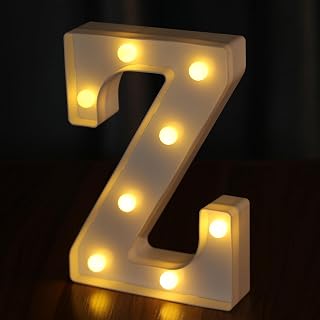 Light Up Letters, Led Letter Lights 26 Alphabet, Decorative Lighted Letter, Battery Powered Led Marquee Letters for Party, Bar, Night Light, Home Decor(Z)