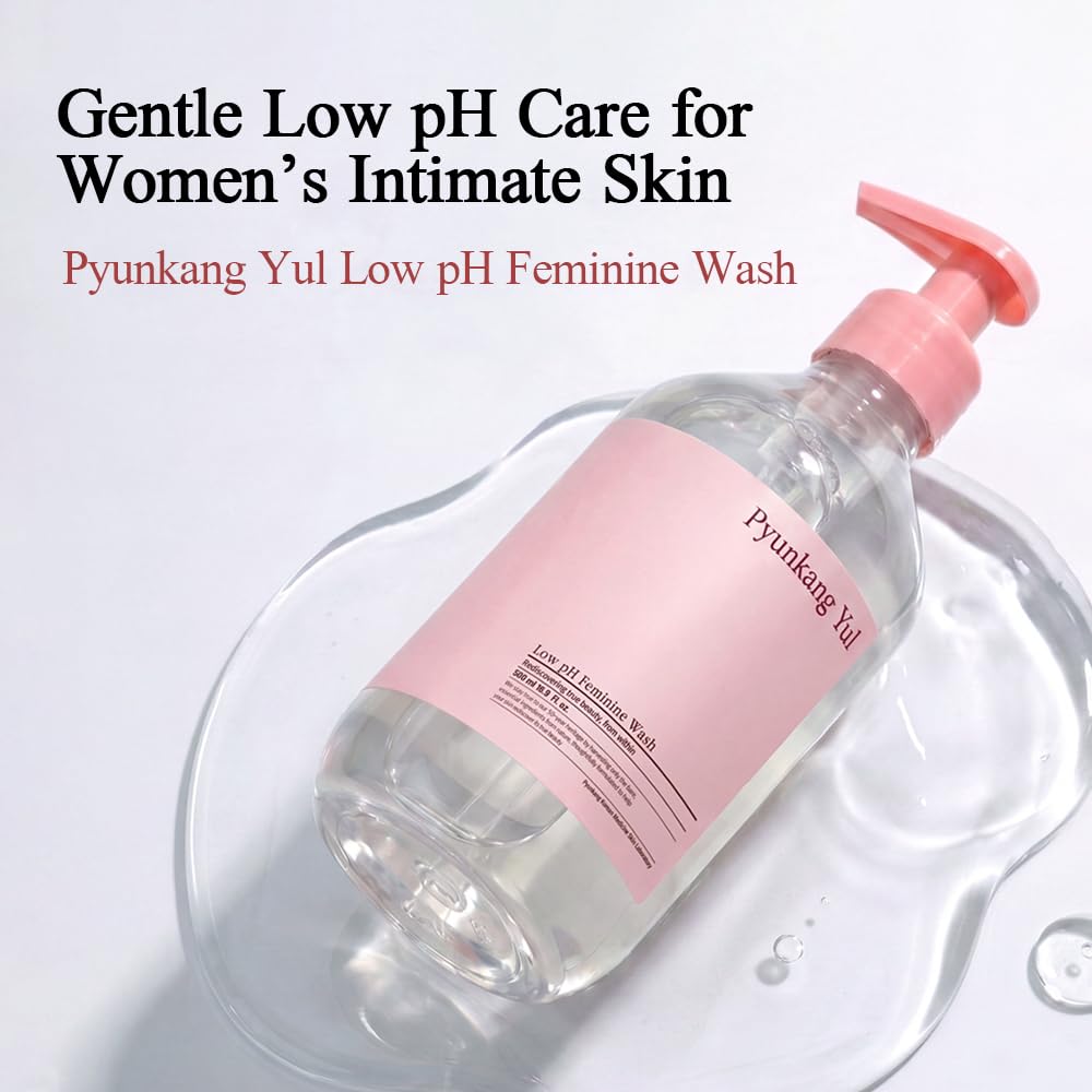 Pyunkang Yul Nettoyant féminin à faible pH avec thé vert, Cica, hydratant pour la santé vaginale des femmes, apaisant, soin d'hygiène intime pour les démangeaisons et la peau sèche, nettoyan, 500 ml