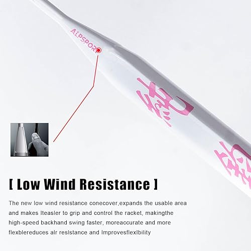 Miniatura 7 de ALPSPORT CY 8U G6 Utralight Raqueta profesional de bádminton rosa de fibra de carbono con caja de regalo, raqueta de grafito para deportes al aire
