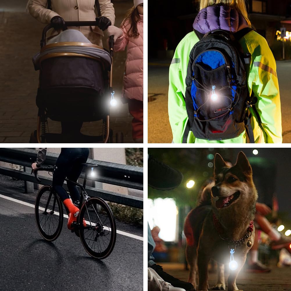 CEWROM Cartella per la scuola con luci lampeggianti a LED, 6 pezzi, luci di sicurezza, riflettori, per bambini, impermeabile, riflettori, per corsa, zaino, jogging, escursionismo