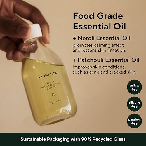 Miniatura 3 de AROMATICA Embrace - Aceite esencial de pachulí y neroli, aceites de aromaterapia, aceite corporal perfumado, aceite corporal para después de la