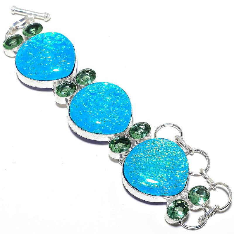 Bracelet opale kashish péridot argent femme ajustable 7-9 pouces bijoux multi-pierres fait main