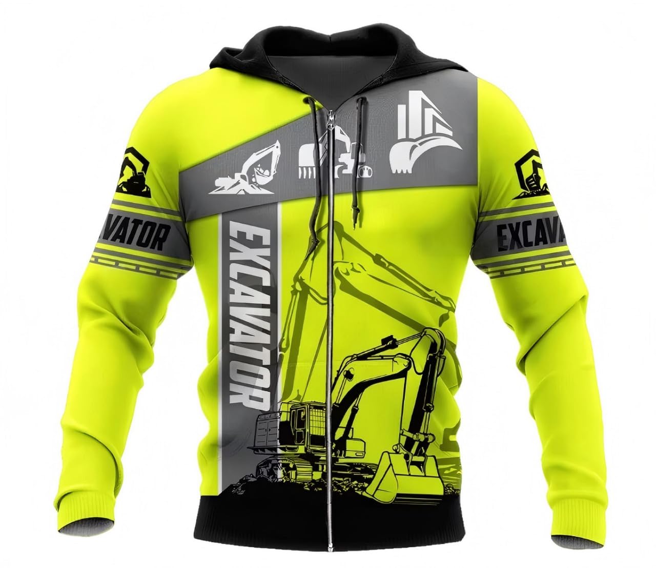 famesale Cosplay Crane Heavy Equipment Operator Worker Excavator Streetwear 3D Printed Harajuku Casual Funny Jacket Hoodie