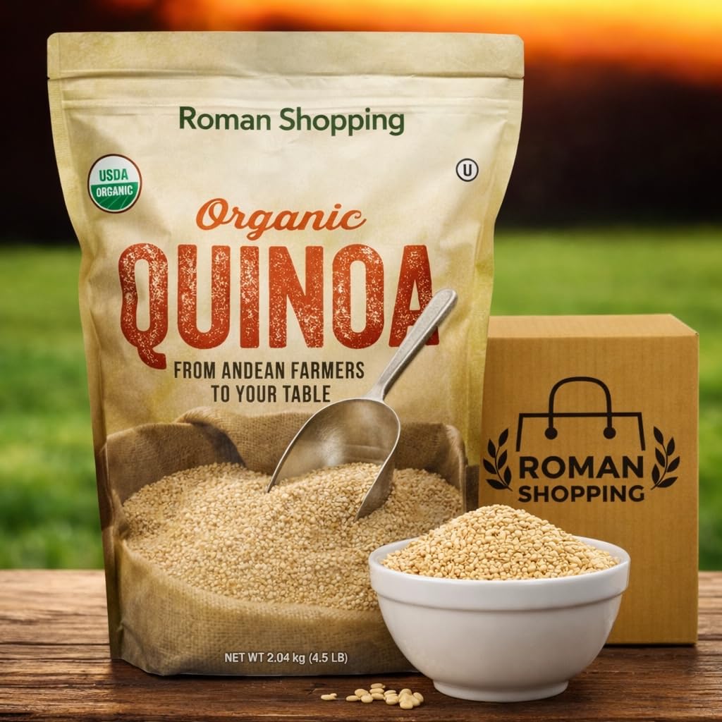 Kirkland Organic Quinoa Whole Grain – USDA Certified, Kosher, Resealable Bulk Supply Bag, 4.5 lb Family Size