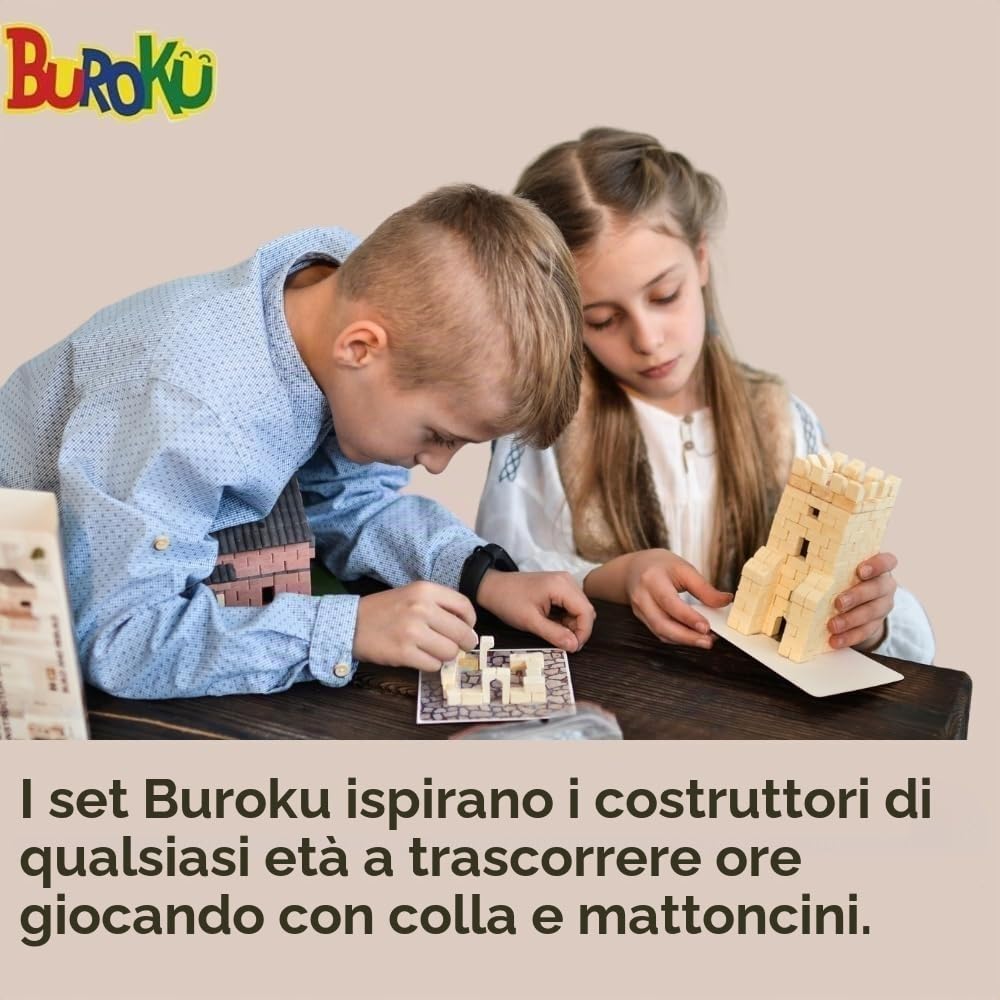 Buroku - Kit Costruzione Romana 390 Pezzi | Tempio Romano Realistico | Mattoni di Pietra | Incoraggia Apprendimento STEM e Abilità Motorie | Per Bambini e Adulti