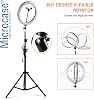 Microcase 26 سم YouTube Instagram TikTok Selfie RGB LED Ring Light + 2.1 mt Tripod + Bluetooth Remote AL2643