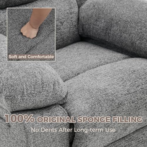 Image of Oversized Swivel Rocking Recliner Chair for Adults, 360 Swivel Glider Nursery Chair with Vibration Massage & Heat, Comfortable Single Sofa for Living Room Bedroom, Gray