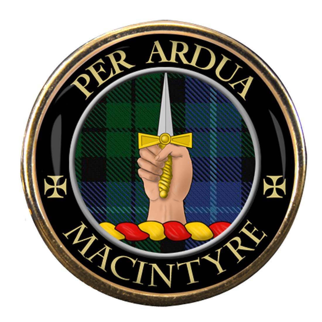 Family-Crests.com Men's Gold Macintyre Scottish Clan Pin Badge