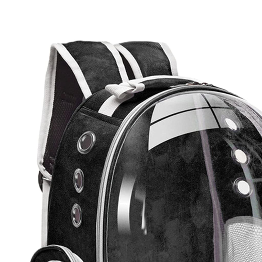 MagiDeal Premium Katze Rucksack Transporteur, Große durchsichtig Pet Blase Tasche, Tragbare Belüfteten Katze Kleine Hund Transporteur, im freien wasserdichte, Schwarz