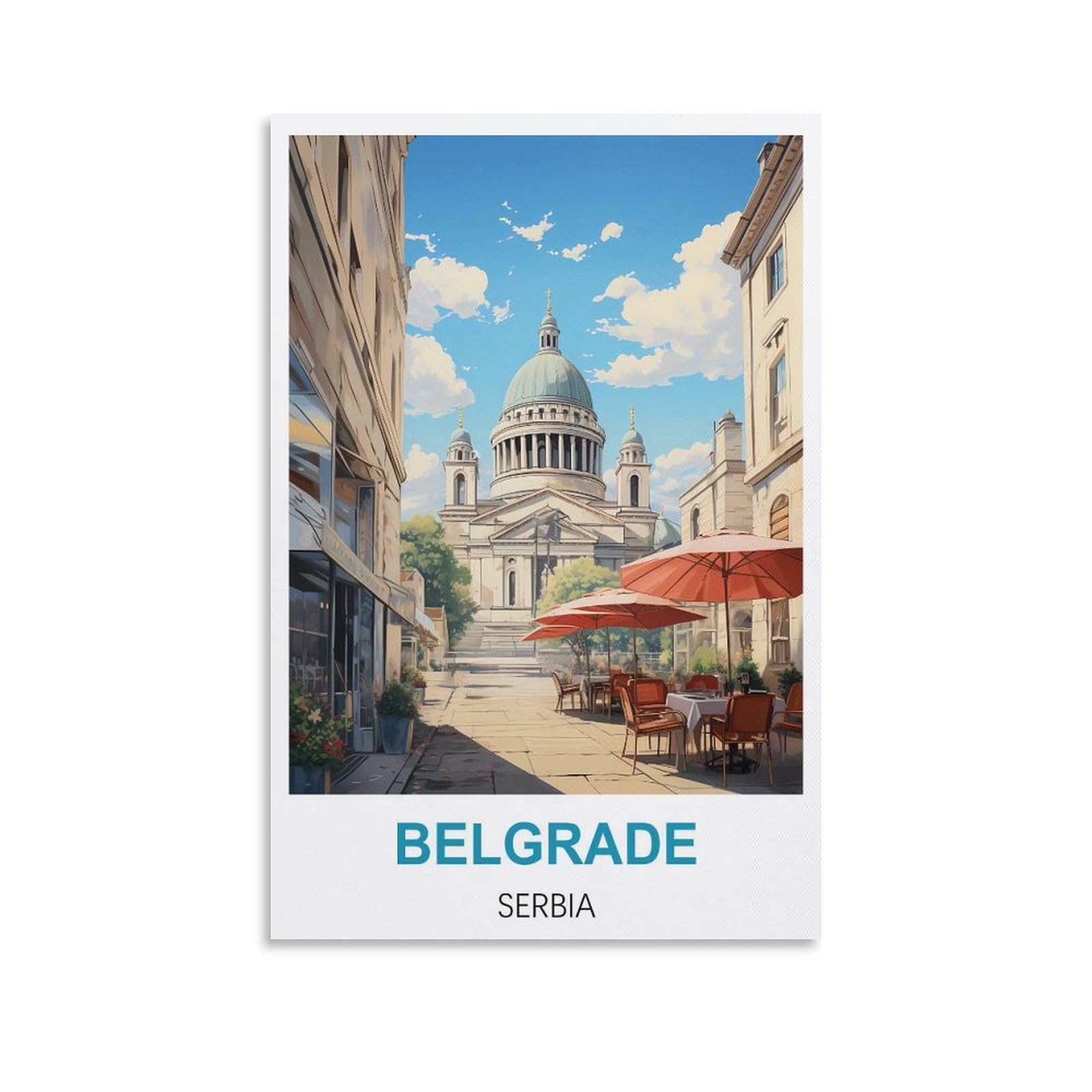 Vintage Metal Tin Sign Belgrade Serbia,Metal Tin Sign Metal Wall Plaque for Home Living Room Bedroom Bar Club Men Cave Wall Art Decor 15x30cm