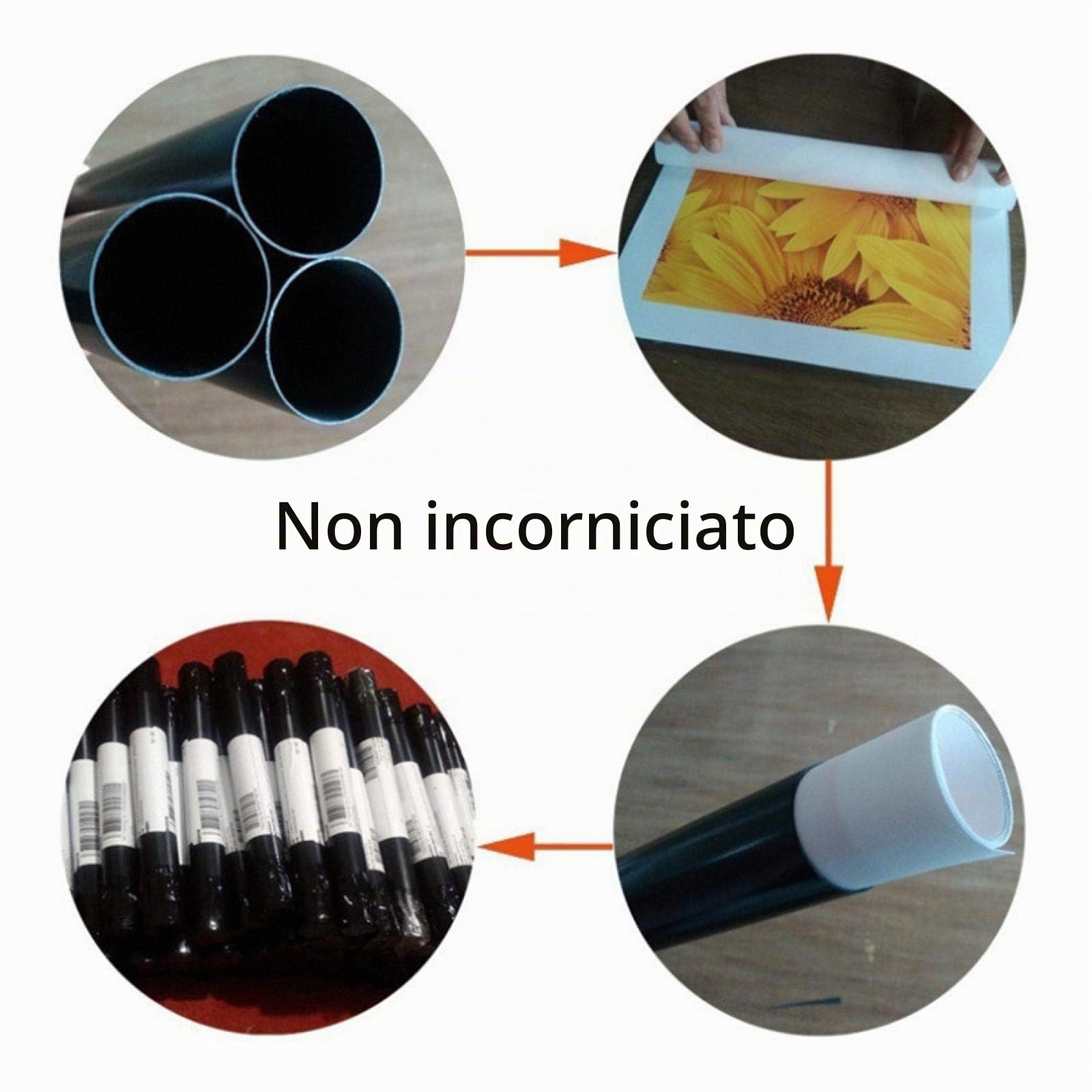 SDVIB Dipinto arancione astratto Stampato su tela Poster di famiglia Immagini di arte murale Camera moderna Decorazioni per la casa per soggiorno27,5" x55,1(70x140 cm) Senza cornice