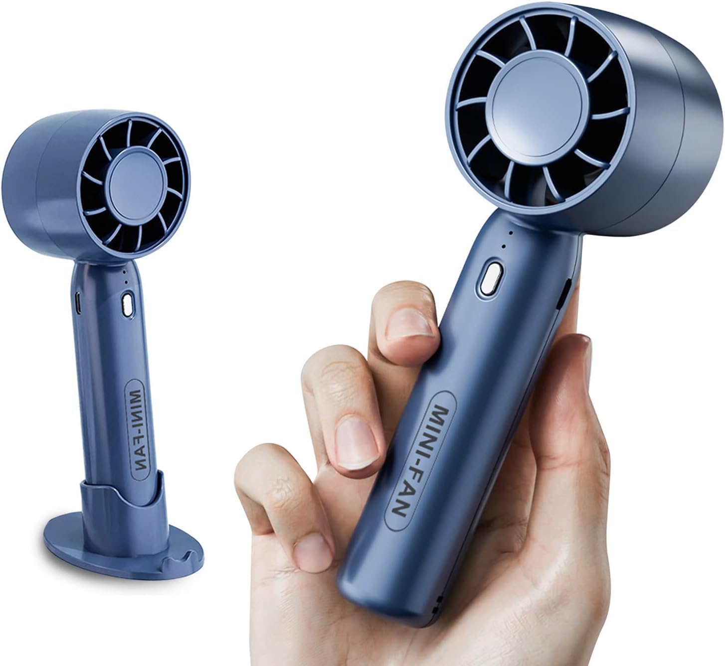 Portable Mini Handheld Fan USB Rechargeable 5 Feathers Large Airflow 3 Levels 2200mAh Battery With Mobile Stand of Air Flow Adjustment For Travel, Home, Office, Outdoor ~ Multi Colour (T10)