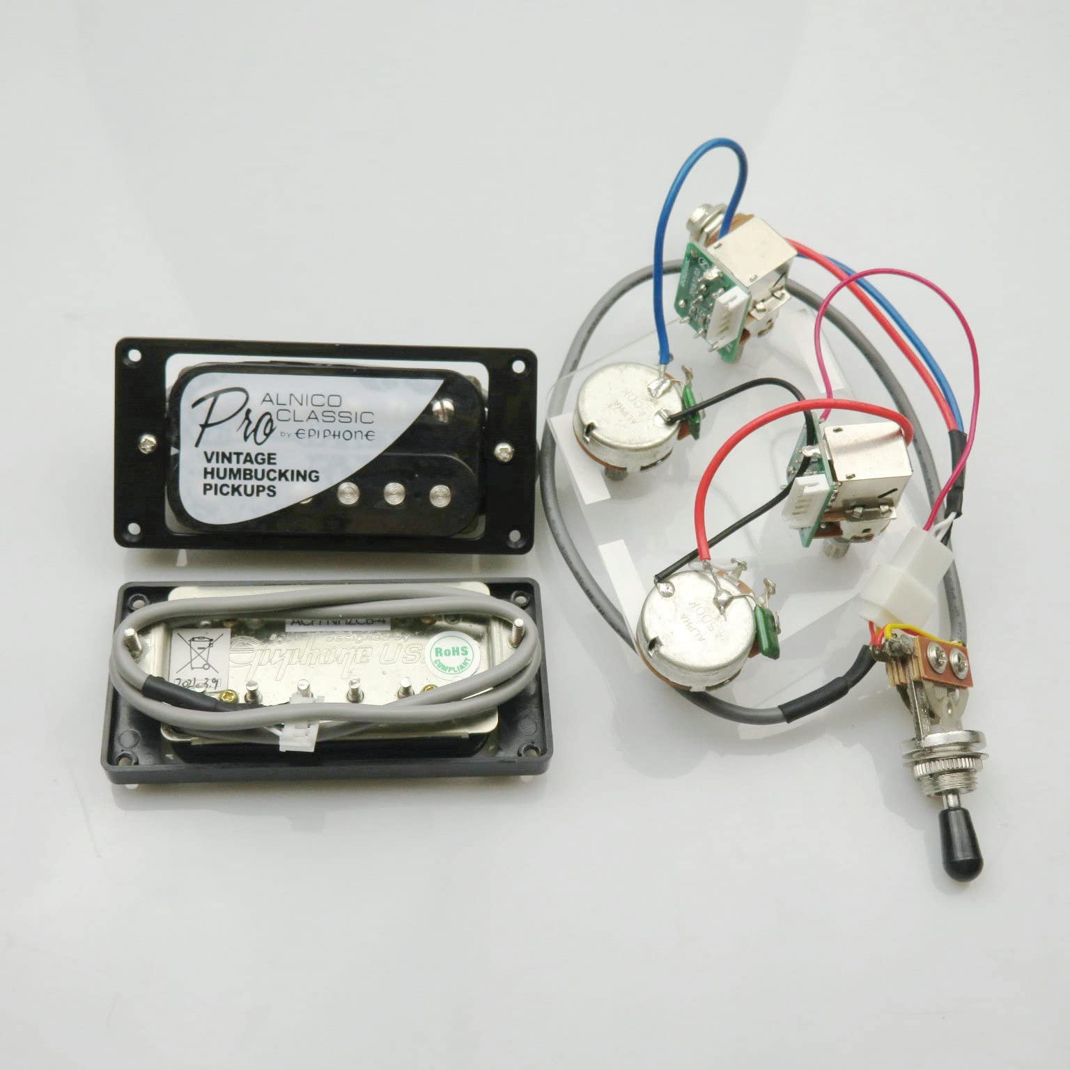 Pastillas de guitarra Alnico Classic Vintage y Pro Bucker Humbucker Pastillas para guitarra eléctrica con arnés de cableado profesional, pastilla de guitarra eléctrica (Bk Pickups)