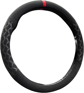 ZATOOTO Steering Wheel Cover, Universal Men's Steering Wheel Cover, Anti-Slip and Sport, 37–38 cm/14.5-15 inches, Black