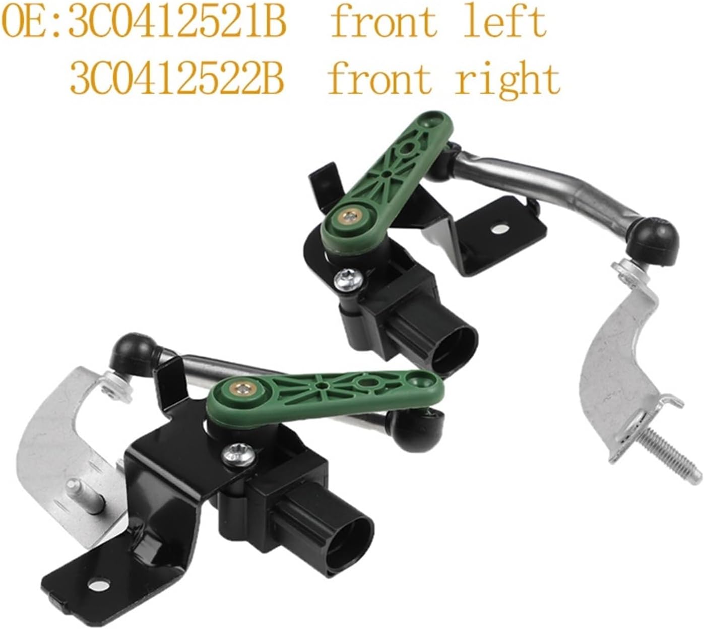 Car Front Left Air Suspension Height Level Sensor 3C0412521B 3C0412522B Compatible For VW Golf Tiguan/Passat CC EOS/Rabbit GTI(A Pair)