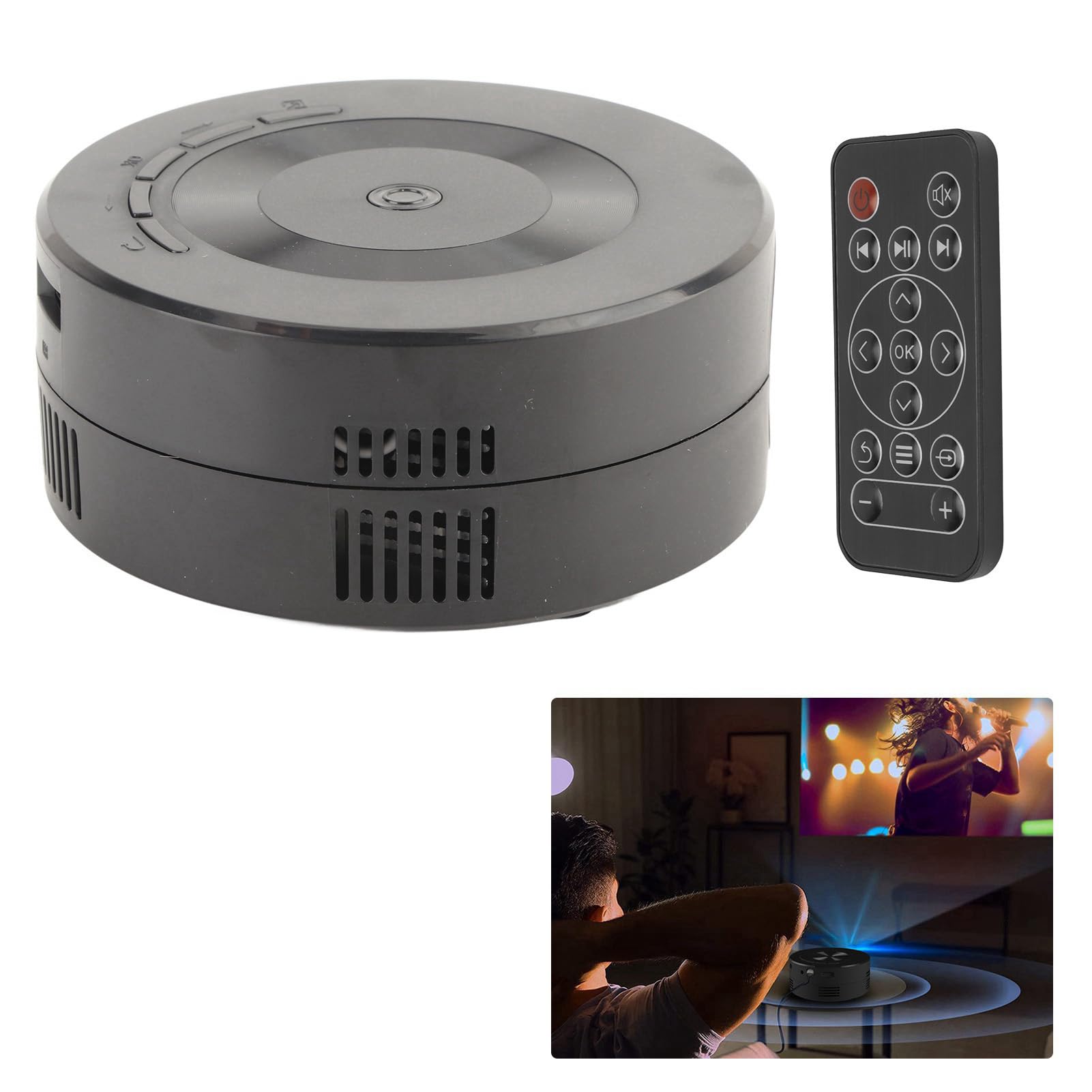 Mini Projektor LED, Przenośny Projektor Filmowy na dla Dzieci, Inteligentny Projektor z Tym Samym Ekranem do Tabletu Smartfona, Projektor Kieszonkowy HD z Interfejsem USB i