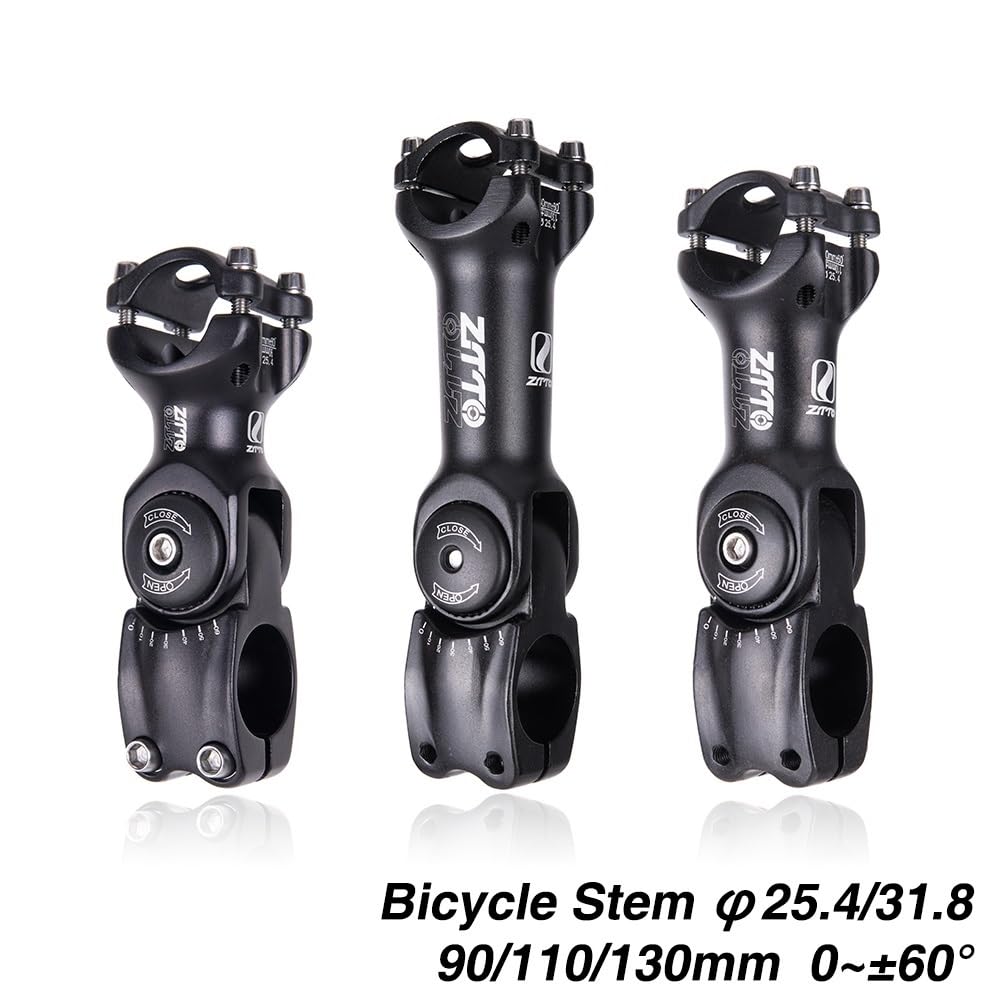 Potencia MTB Vástago de Bicicleta Ajustable 60 Riser 90 110 130mm * 25,4mm 31,8mm * 90/120mm vástago montaña Carretera Ciudad Bicicleta Ciclismo Potencia Bicicleta Carretera
