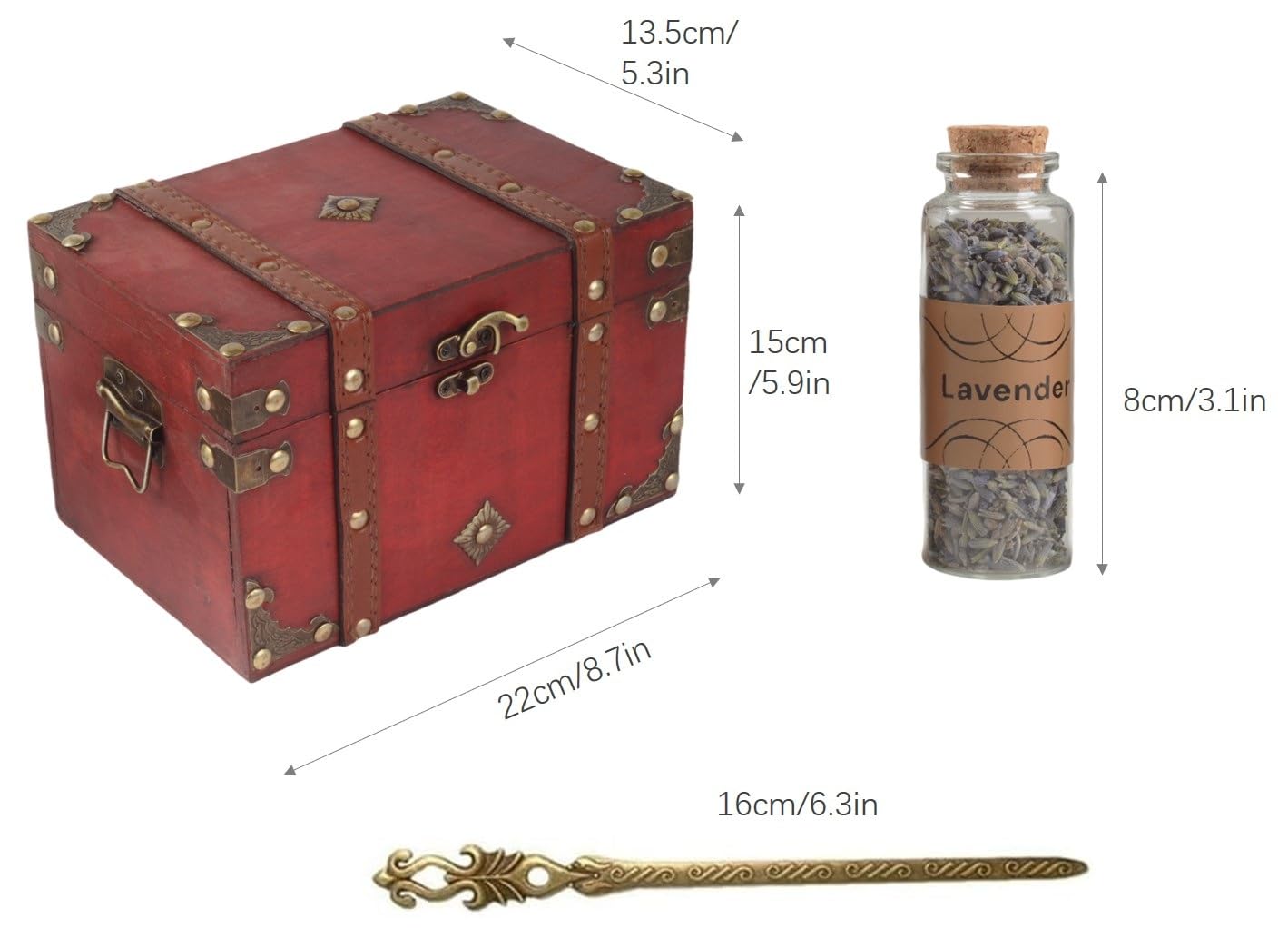Kräuter Set im Vintage Holzkoffer – 100% Reine Naturkräuter getrocknet im Glas mit Korken & Zange – Geschenkbox für Rituale, DIY, Hexen, Duftsäckchen & Deko (24er Kräuterset)