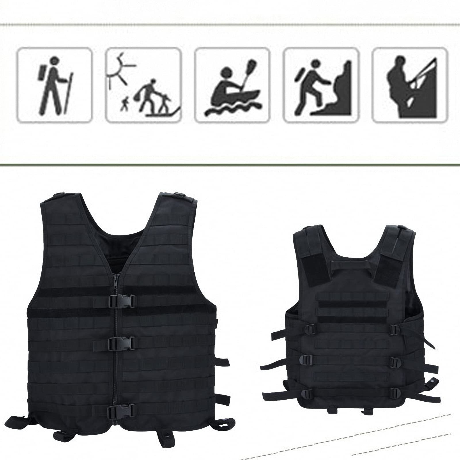 Gilet tattico Militare,platecarrier Paintball Airsoft,Pettorina Giubbotto da addestramento per Assalto da Campo all'aperto-CS Ruolo, Caccia, Pesca,Giochi di Sopravvivenza