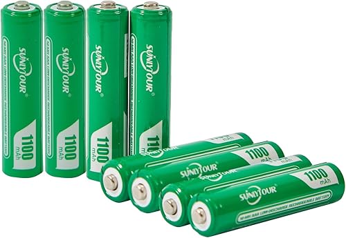 Miniatura 2 de Batería AAA Ni-MH de 1100 mAh con cargador, SUNLYTOUR 8 pilas AAA Ni-MH de 1100 mAh con 8 ranuras AAA AA cargador de batería recargable hasta 1200