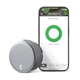 Silver Wi-Fi Connected Smart Keyless Entry Door Lock, Electronic Door Lock Fits Your Existing Deadbolt in Minutes, ‎ ‎AUG-SL05-M01-S01