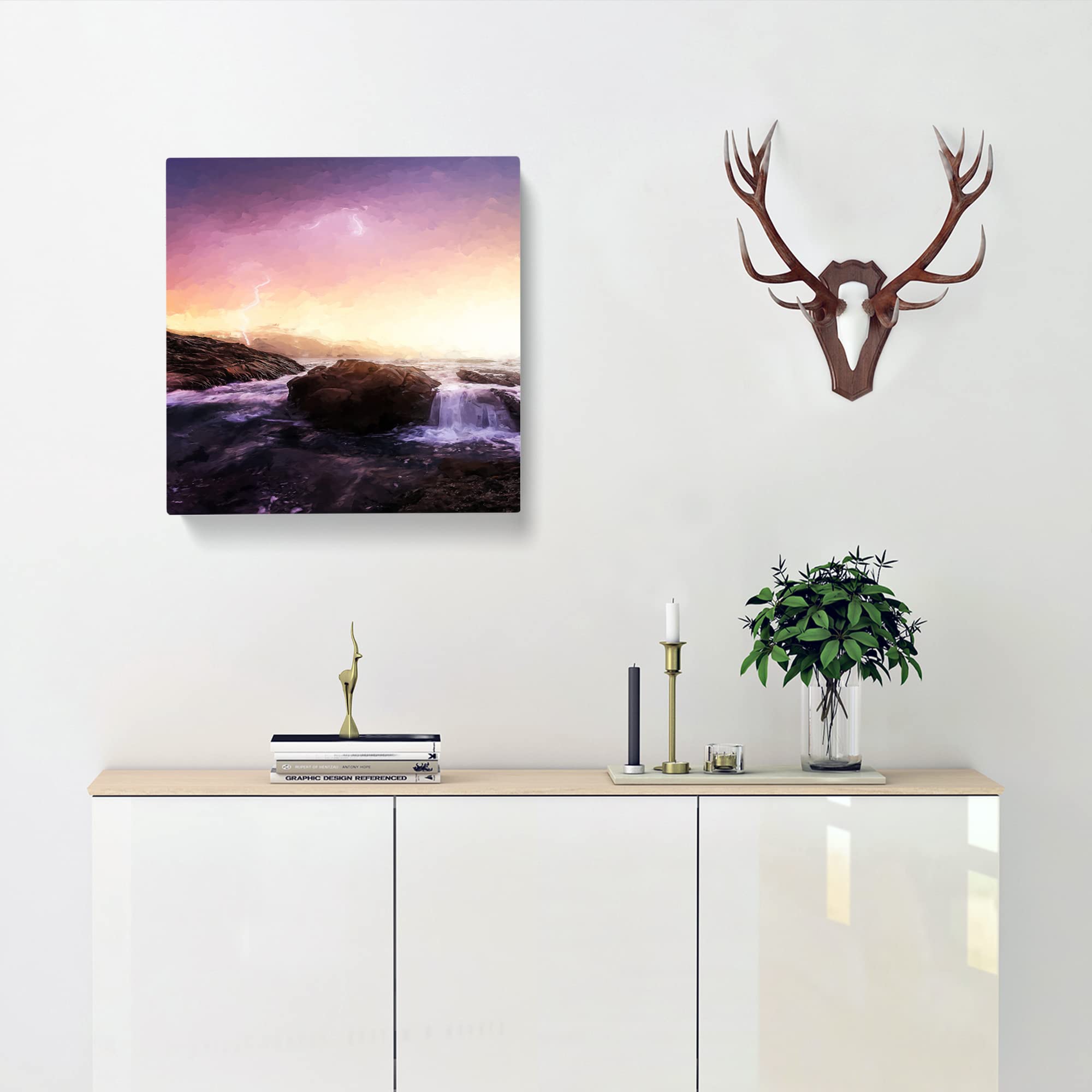 Lightening Over Laguna Beach Canvas Print, Mixed, 35L x 35W cm - Image 2
