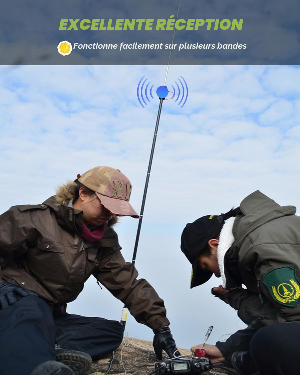 AURSINC Antennes JPC-12 Bidon RF amateur 7-50 MHz, antenne verticale universelle 40-6 m (8 bandes, extérieur), 4,1 m (M10)
